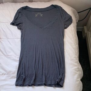 Charcoal Gray V-Neck Tee